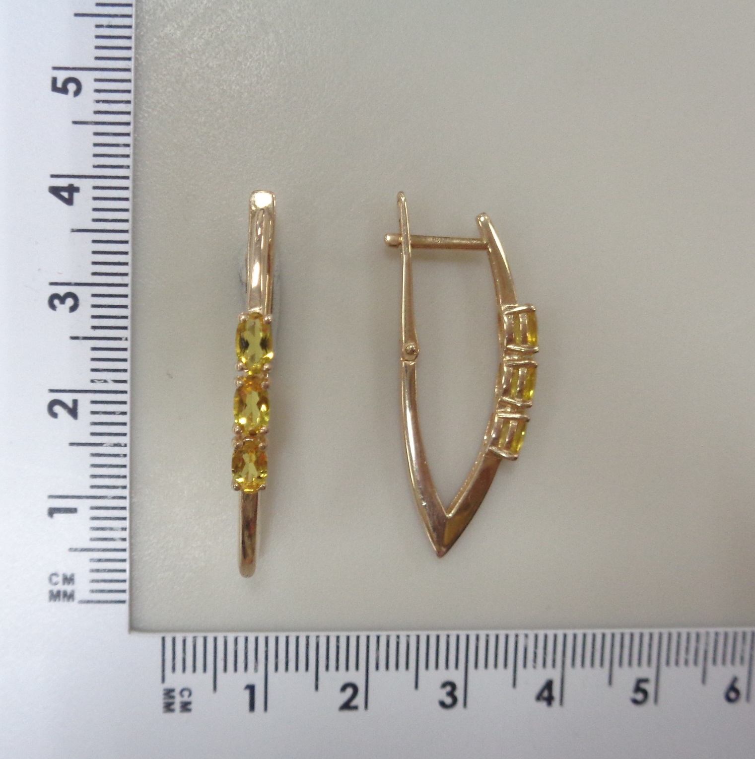 Серебряные серьги с цитринами